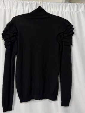 TSE Saks Fifth Avenue 100% Cashmere Ruffle Shoulder Sweater Sz Medium